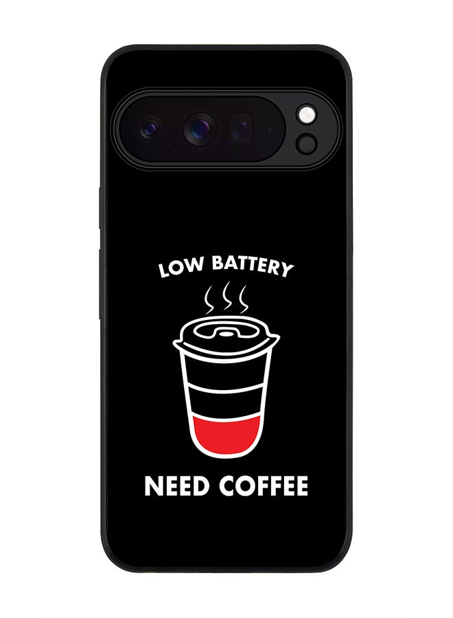 For Google Pixel 10 Pro Case,Slim fit Camera Protection, Shockproof Thin Phone cover  - Low battery need coffee